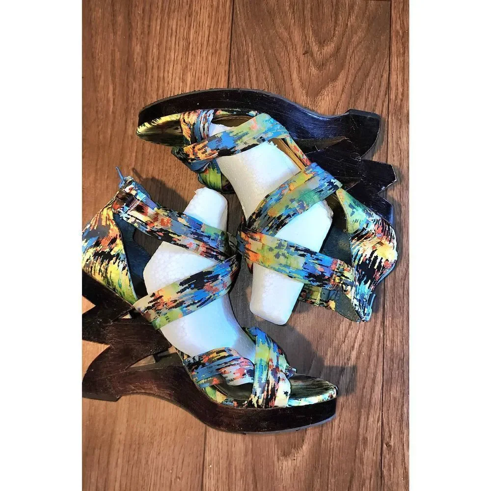 Vintage Bamboo Wedge Heels